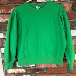 A New Day Womens flutter sleeve Kelly green Crewneck sweater Size Medium